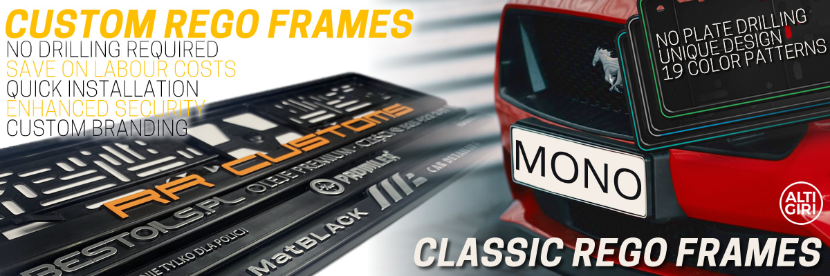 Registration frames - Euro Car Electronics - eurocarupgrades.com.au