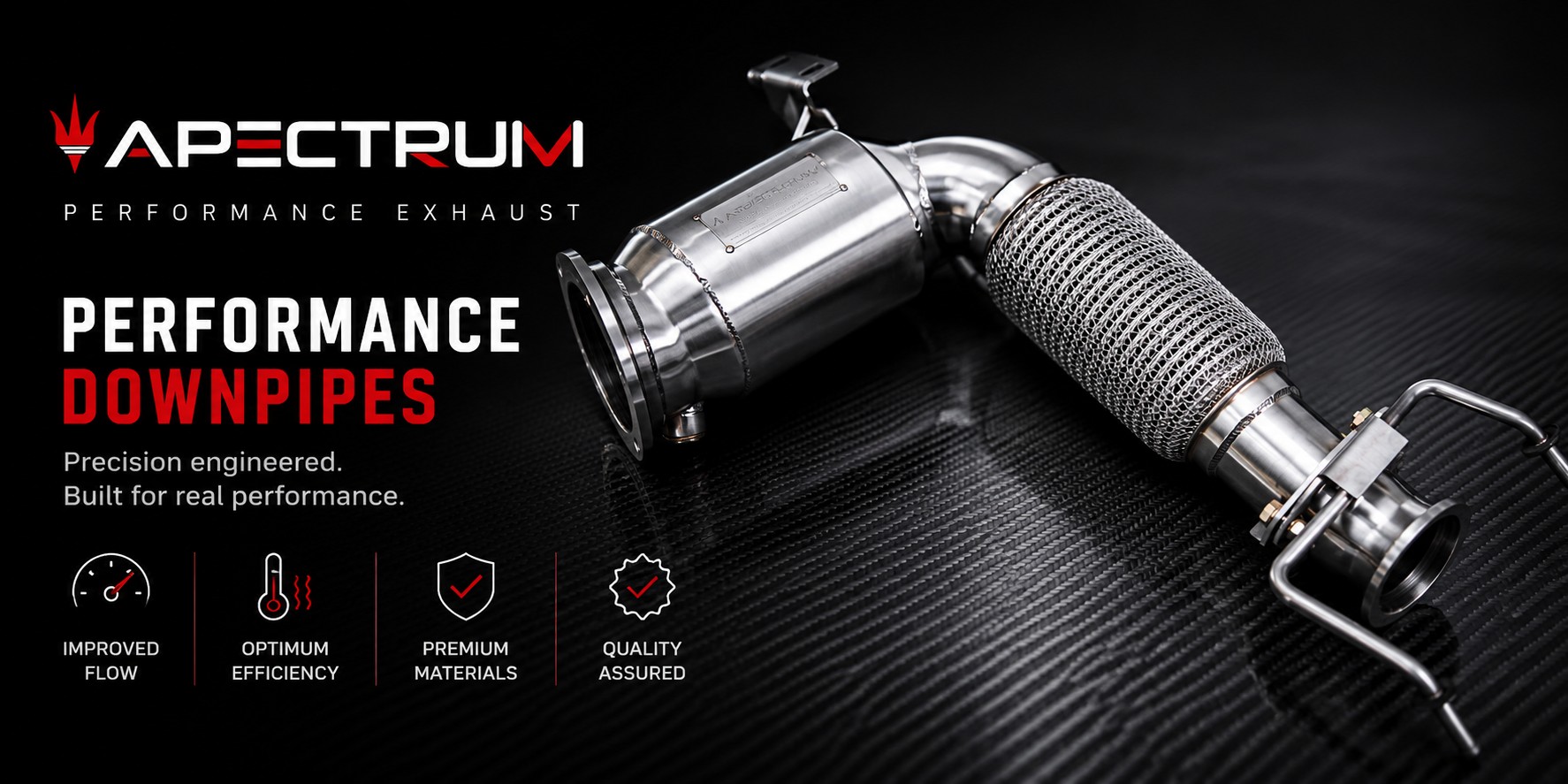 Apectrum Performance stainless steel catted downpipe