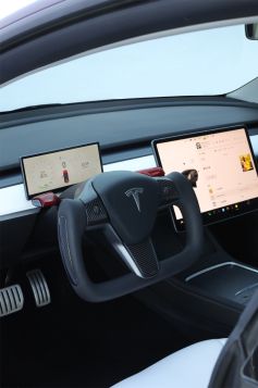 Tesla Model 3 Y Yoke Steering Wheel Nappa Leather | Premium Auto Parts & Accessories - Euro Car Upgrades - eurocarupgrades.com.au