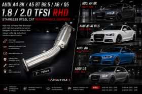 Audi A4 A5 B8.5 1.8 2.0 TFSI Stainless Steel Cat Performance Downpipe - Euro Car Electronics - eurocarupgrades.com.au