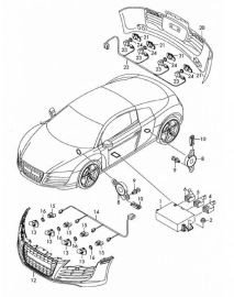 Audi R8 420 - Park Pilot Front and Rear w. OPS 423927137J CRS919.420.FR.70 | Premium Auto Parts & Accessories - Euro Car Upgrades - eurocarupgrades.com.au