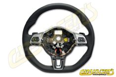 Multifunction Sports Steering Wheel with DSG - Silver Gray Stich - 1K8419091AARIE 3 Spoke - Flat Bottom 1K8419091AA RIE - Golf / Jetta / Scirocco / Tiguan CRS419.Rline.DSG.57