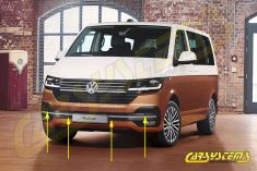 VW Transporter / Multivan - T6.1 - Park Pilot Front w. OPS - 2JG colored bumper for RHD markets - 7L2927212E silver bar CRS919.T61.F.13 | Premium Auto Parts & Accessories - Euro Car Upgrades - eurocarupgrades.com.au