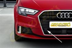 Audi A3 8V Facelift MY 2017 - APS+ Audi Parking System - Front UPGRADE KIT w. OPS - Dark Chrom Matt RU6 Sensor Holder - 5QA919294A Based on module 5QA919294 A - version depending of car MY / Dark Chrom Matt 8V5 F / RU6 Sensor Holder CRS919.8V0.F.43