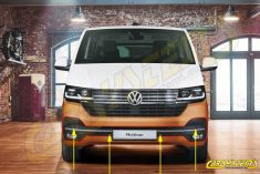 VW Transporter / Multivan - T6.1 - Park Pilot Front w. OPS - 2JG colored bumper Full SET for RHD markets - 7L2927212A black gloss bar CRS919.T61.F.91 | Premium Auto Parts & Accessories - Euro Car Upgrades - eurocarupgrades.com.au