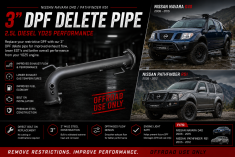 Nissan Navara D40 Pathfinder R51 2.5L Diesel YD25 Performance 3" DPF Delete Pipe - Euro Car Upgrades - jku.com.au