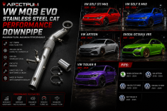 VW Golf 8 GTI Arteon Skoda Octavia VRS  Stainless Steel Cat Performance Downpipe - Euro Car Electronics - eurocarupgrades.com.au