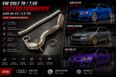 VW Golf 7R 7.5R Audi S3 8V 2.0 TSI Stainless Steel Catted Performance Downpipe