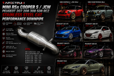 Mini R5x Cooper S JCW Peuegot 207 208 308 508 RCZ Stainless Steel Car Performance Downpipe - Euro Car Electronics - eurocarupgrades.com.au