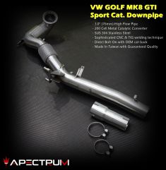 VW Golf 8 GTI Arteon Skoda Octavia VRS Stainless Steel Cat Performance Downpipe - Euro Car Electronics - eurocarupgrades.com.au