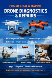 Commercial & Marine Drone Diagnostics & repairs - DJI skydio swellpro fisherman 