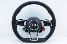 Audi R8 Alcantara Steering Wheel Flat Bottom Drive Select Start Stop Buttons OEM Genuine - Euro Car Upgrades - eurocarupgrades.com.au