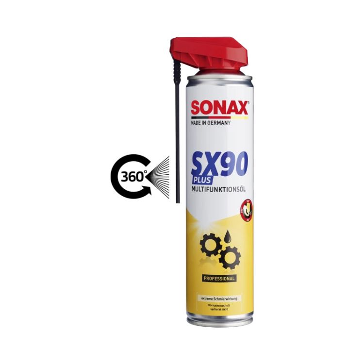 SONAX SX90 PLUS Easy Spray - Multi-purpose lubricant, loosens rusted parts  or frees sticky mechanisms and protects against corrosion - Euro Car  Electronics store