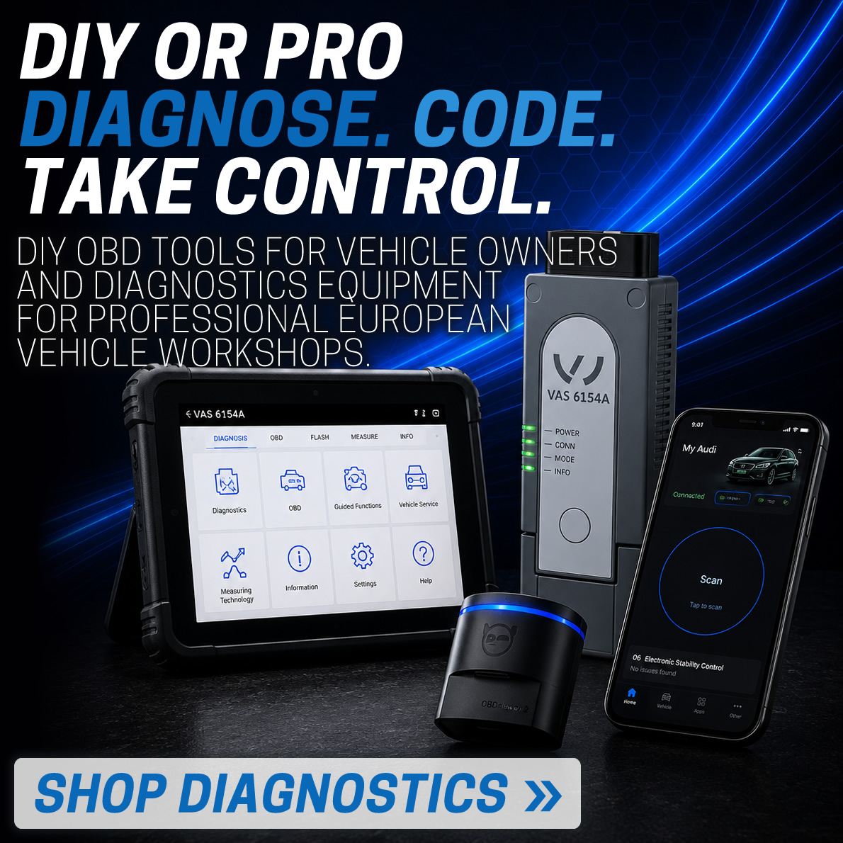 DIY and professional diagnostic equipment for European vehicle owners and workshops.